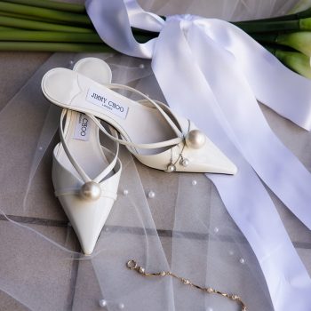 Close-up of bride's designer shoes, wedding styling detail by ARLAI Event Co Melbourne event stylist