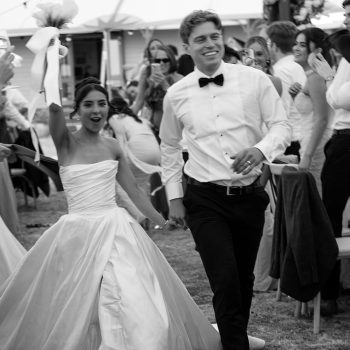 Bride and groom walking down the aisle at their Melbourne wedding, coordinated by ARLAI Event Co on-the-day wedding coordinator