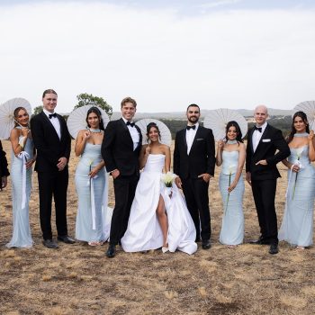 Bride, groom and full bridal party at a Melbourne wedding, planned and styled by ARLAI Event Co wedding planner