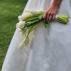 Close-up of a bride's bouquet in full bloom, a romantic and stunning wedding floral detail shot