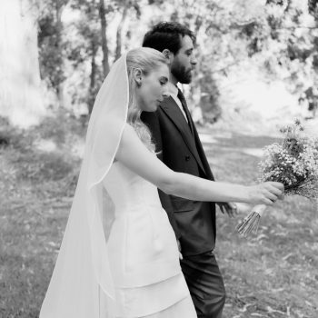 Black and white couple portrait at Runnymede Farm Lorne farm wedding, coordination by ARLAI Event Co Melbourne