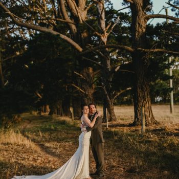 Bride golden hour portrait at Montalto Winery, Mornington Peninsula wedding planned by ARLAI Event Co