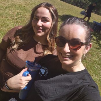 Event planner Amie with guest