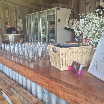 Wedding bar station setup for drinks and cocktails