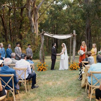 Outdoor wedding ceremony venue at Runnymede Farm Lorne Victoria, styled and coordinated by ARLAI Event Co Melbourne